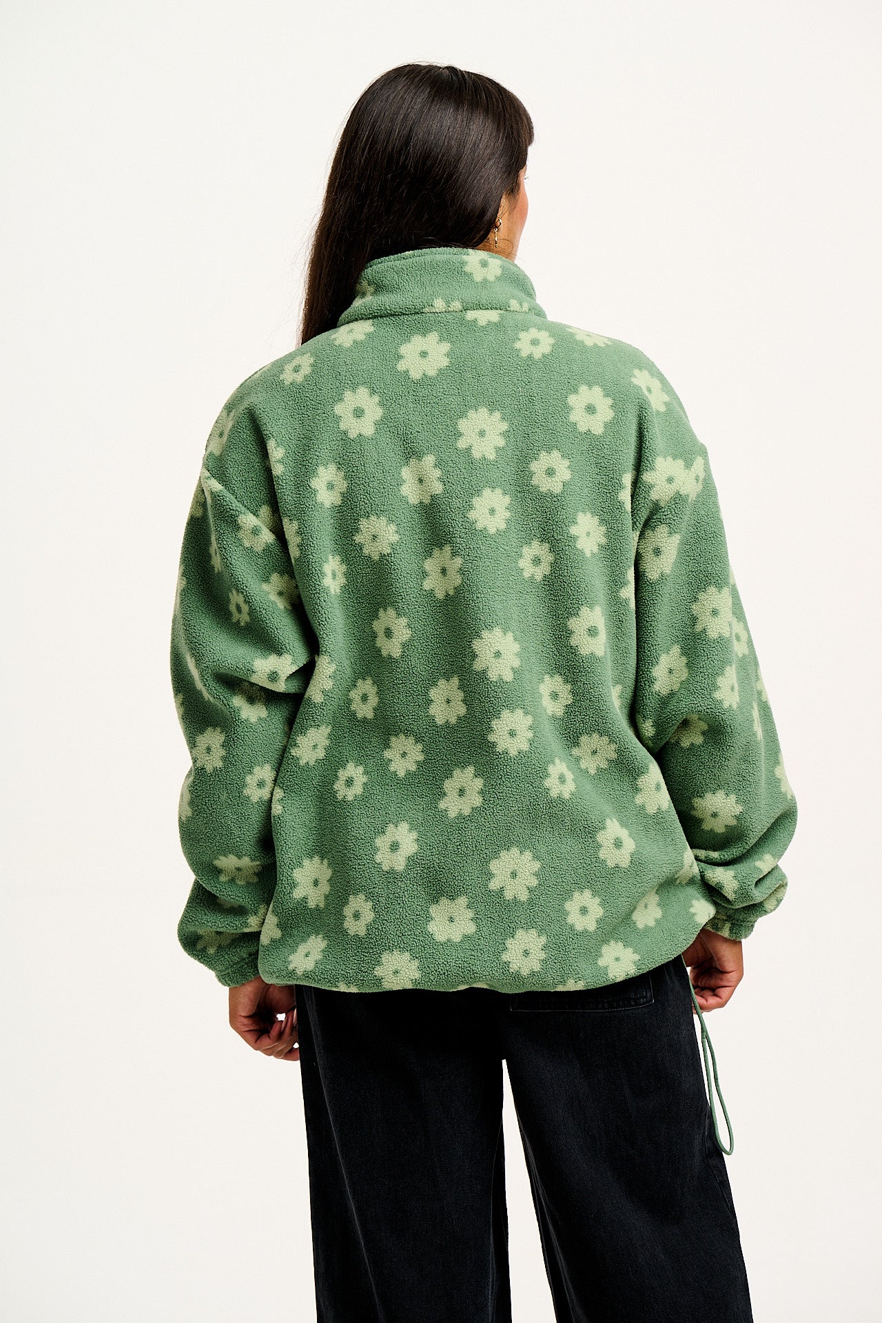 Stevie - Soft Polar Fleece in Green Delano Floral Print