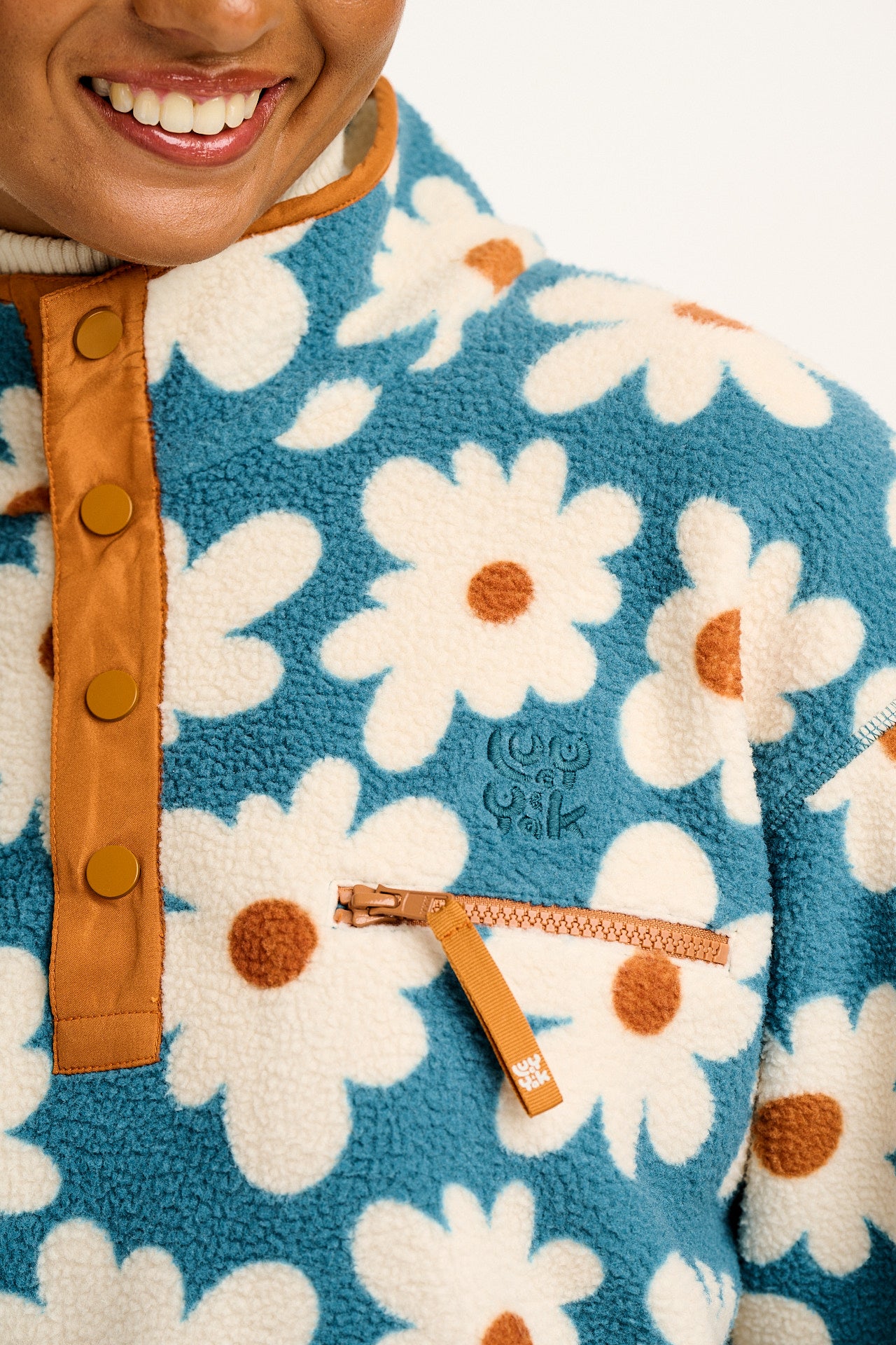 Maddison - Polar Fleece in Blue Chase Floral Print