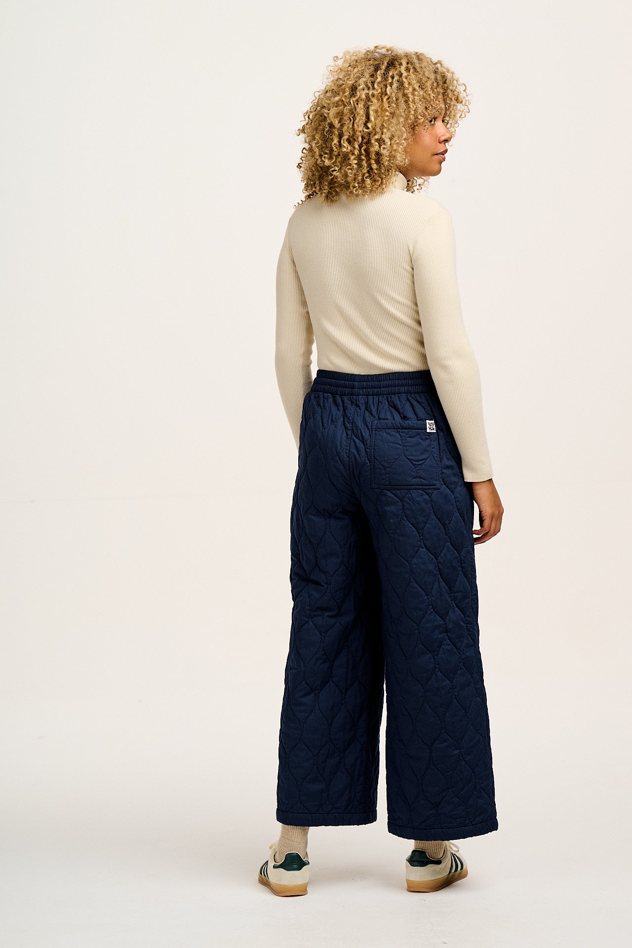 Chester - Quilted Cotton Trousers in Varsity Blue