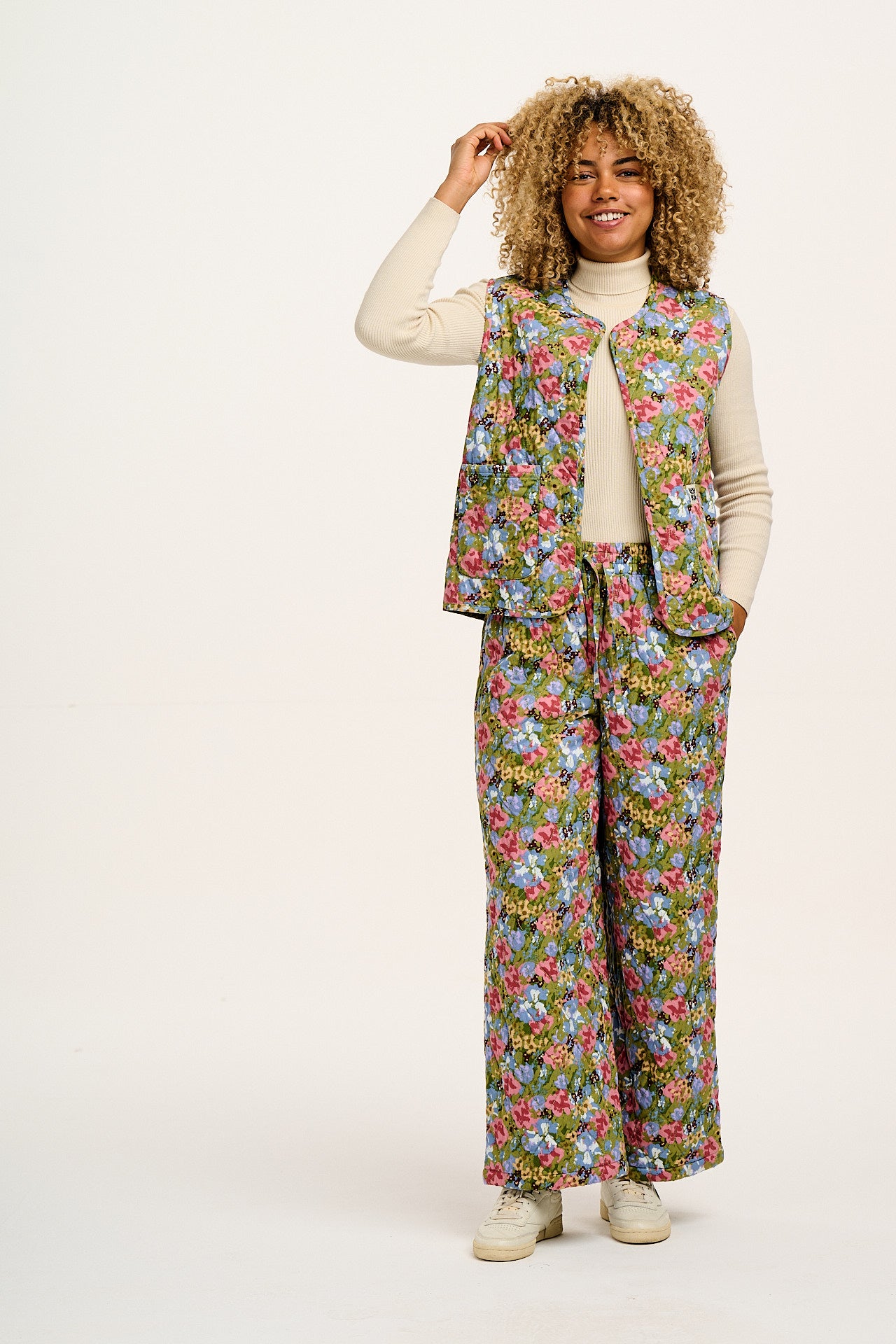 Chester - Quilted Cotton Trousers in Elsinore Floral Print