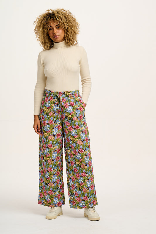 Chester - Quilted Cotton Trousers in Elsinore Floral Print