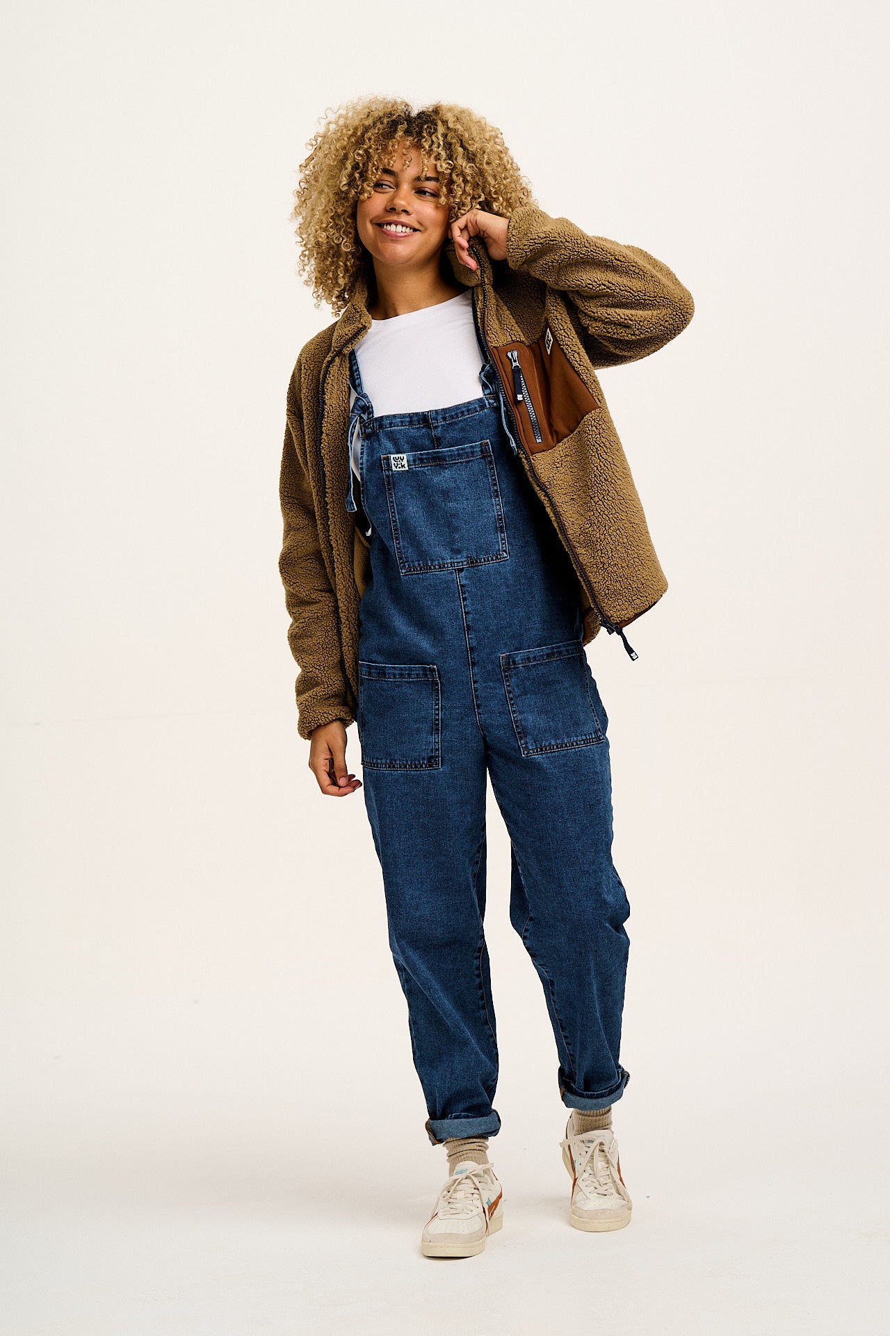 Original - Denim Dungarees in Mid Wash Blue