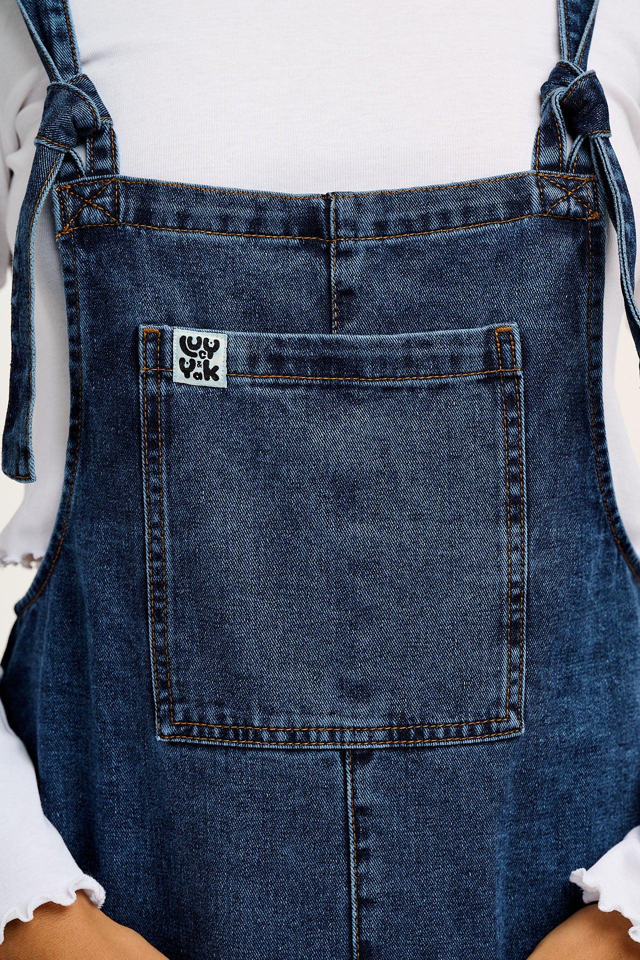 Original - Denim Dungarees in Mid Wash Blue