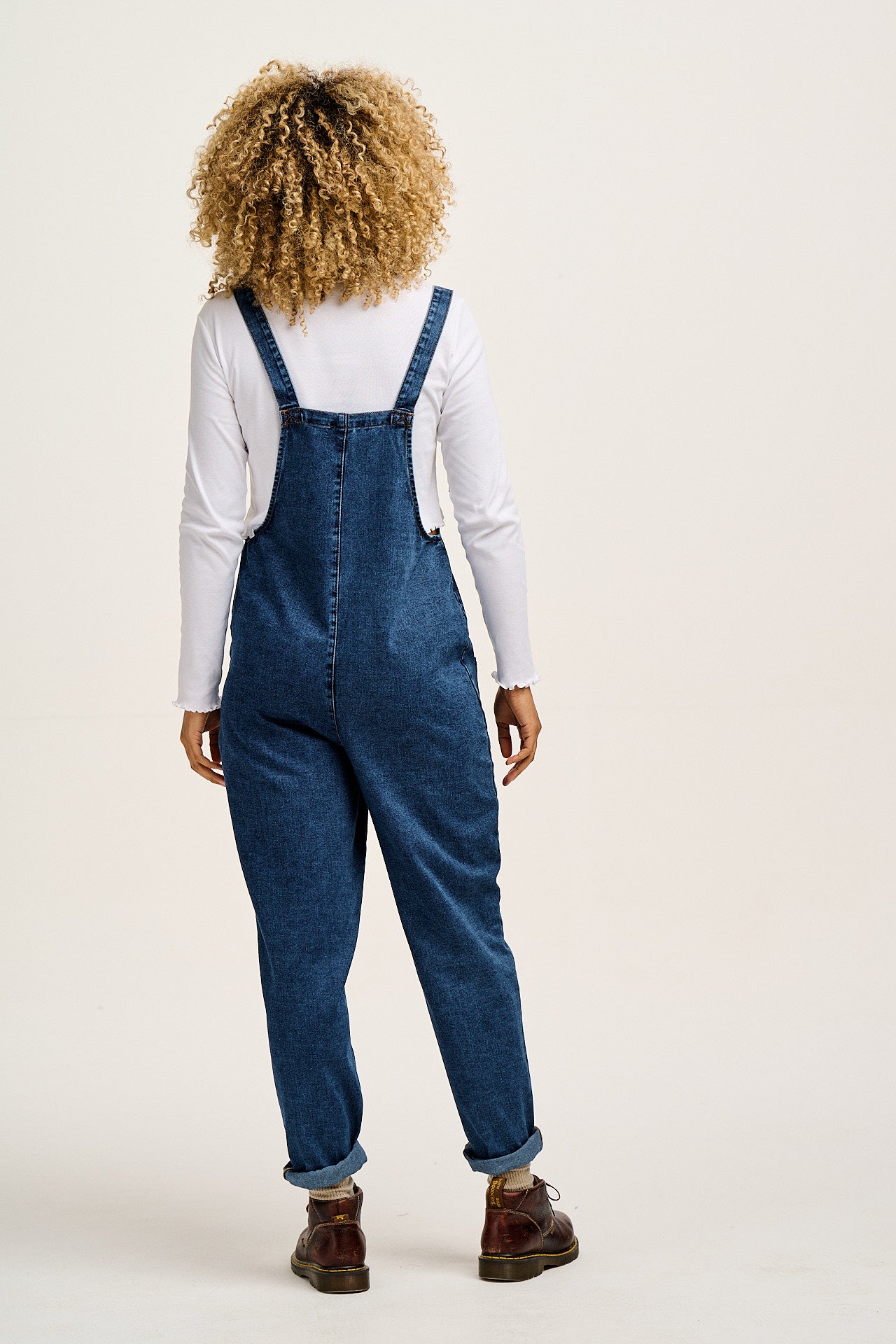 Original - Denim Dungarees in Mid Wash Blue