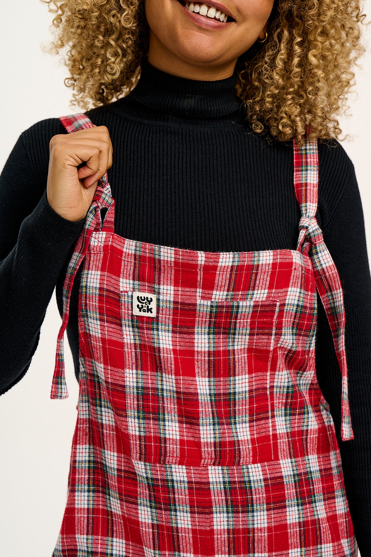 Original - Brushed Cotton Dungarees in Scarlet Tartan Print