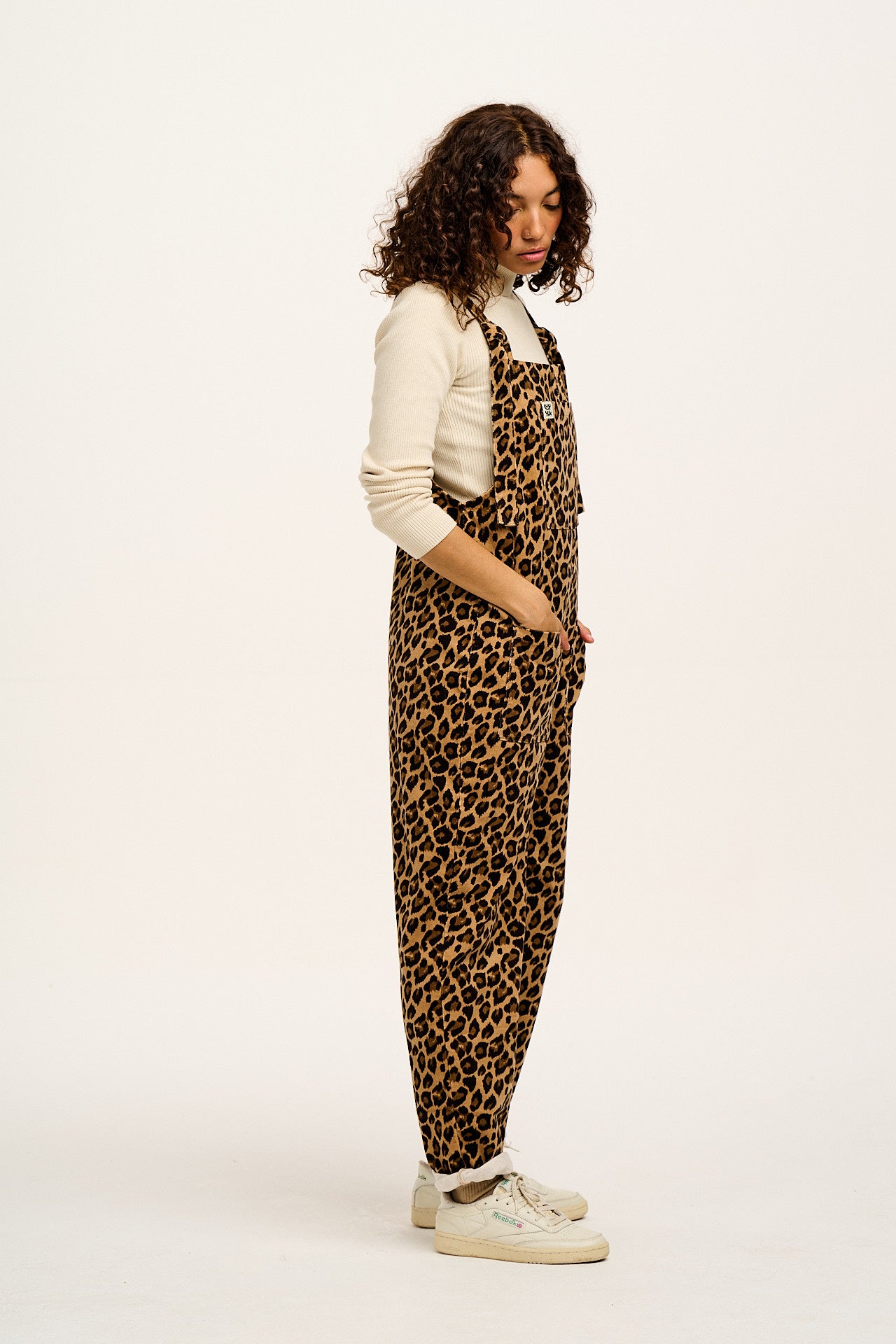 Original - Corduroy Dungarees in Leopard Print