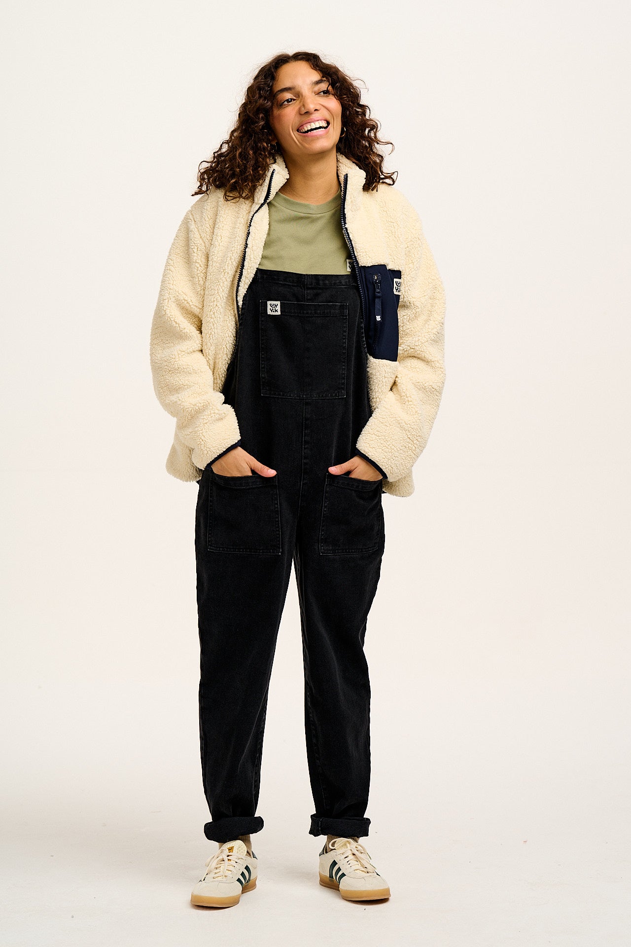 Original - Denim Dungarees in Washed Black