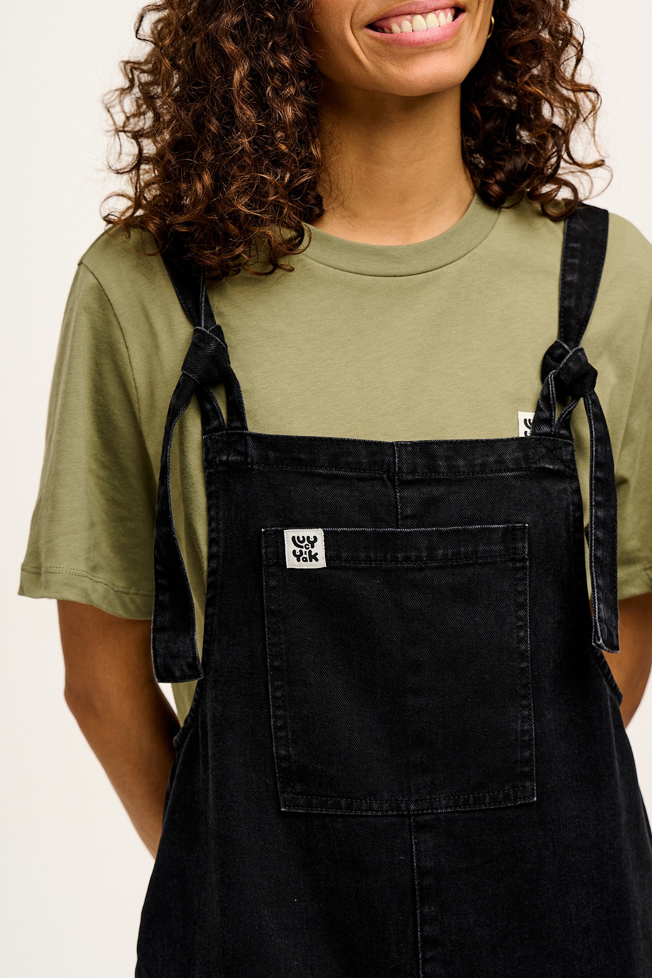 Original - Denim Dungarees in Washed Black