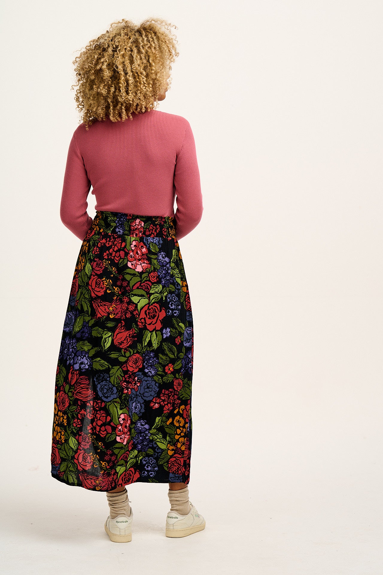 Poppy - Tencel Elasticated Waist Skirt in Maria Print