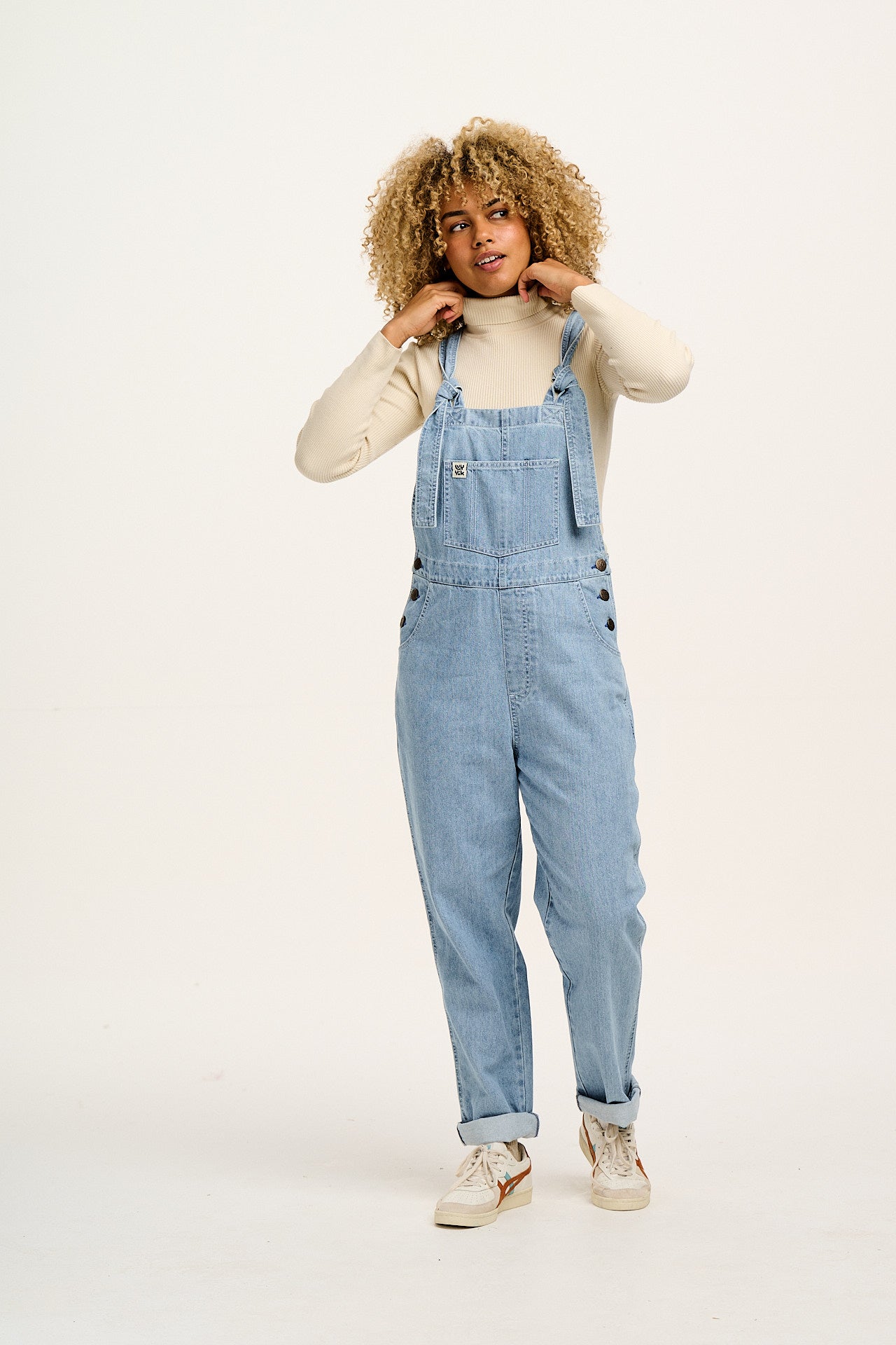 Reuben - Denim Dungarees in Light Wash Blue