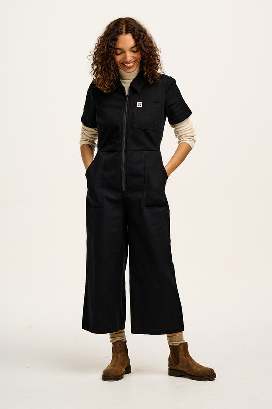 Ragan - Cotton Jumpsuit in Black