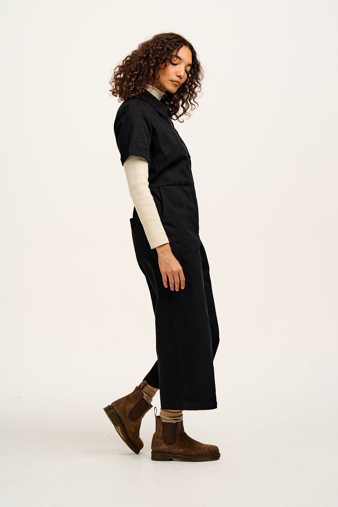 Ragan - Cotton Jumpsuit in Black