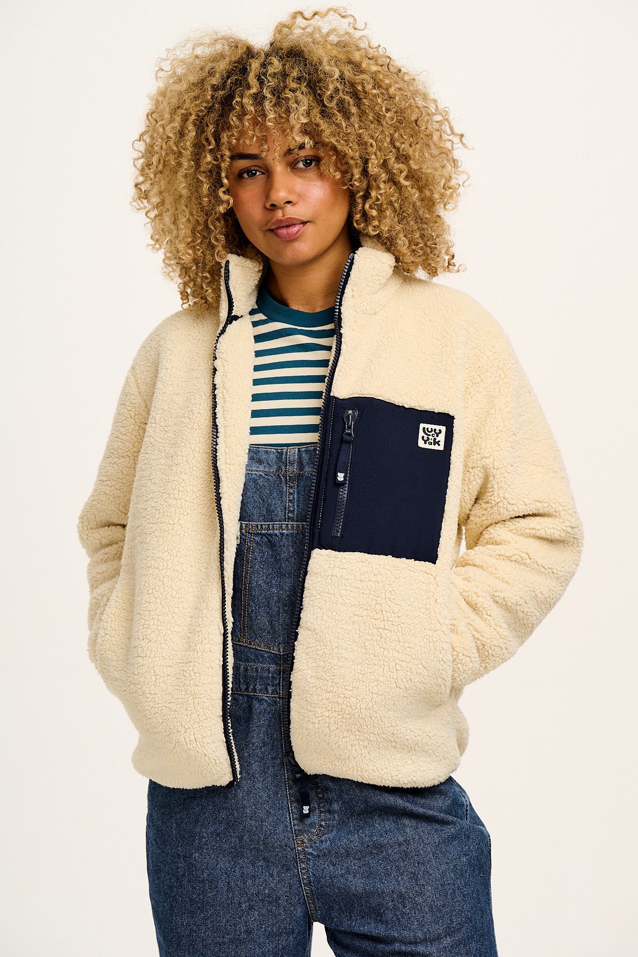 Harper - Borg Fleece Jacket in Cream