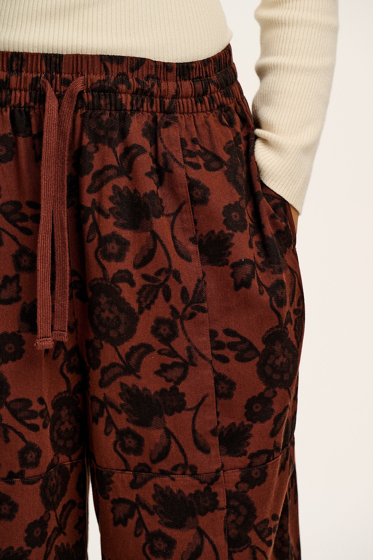 Chuck - Wide Leg Cotton Trousers in Layne Print