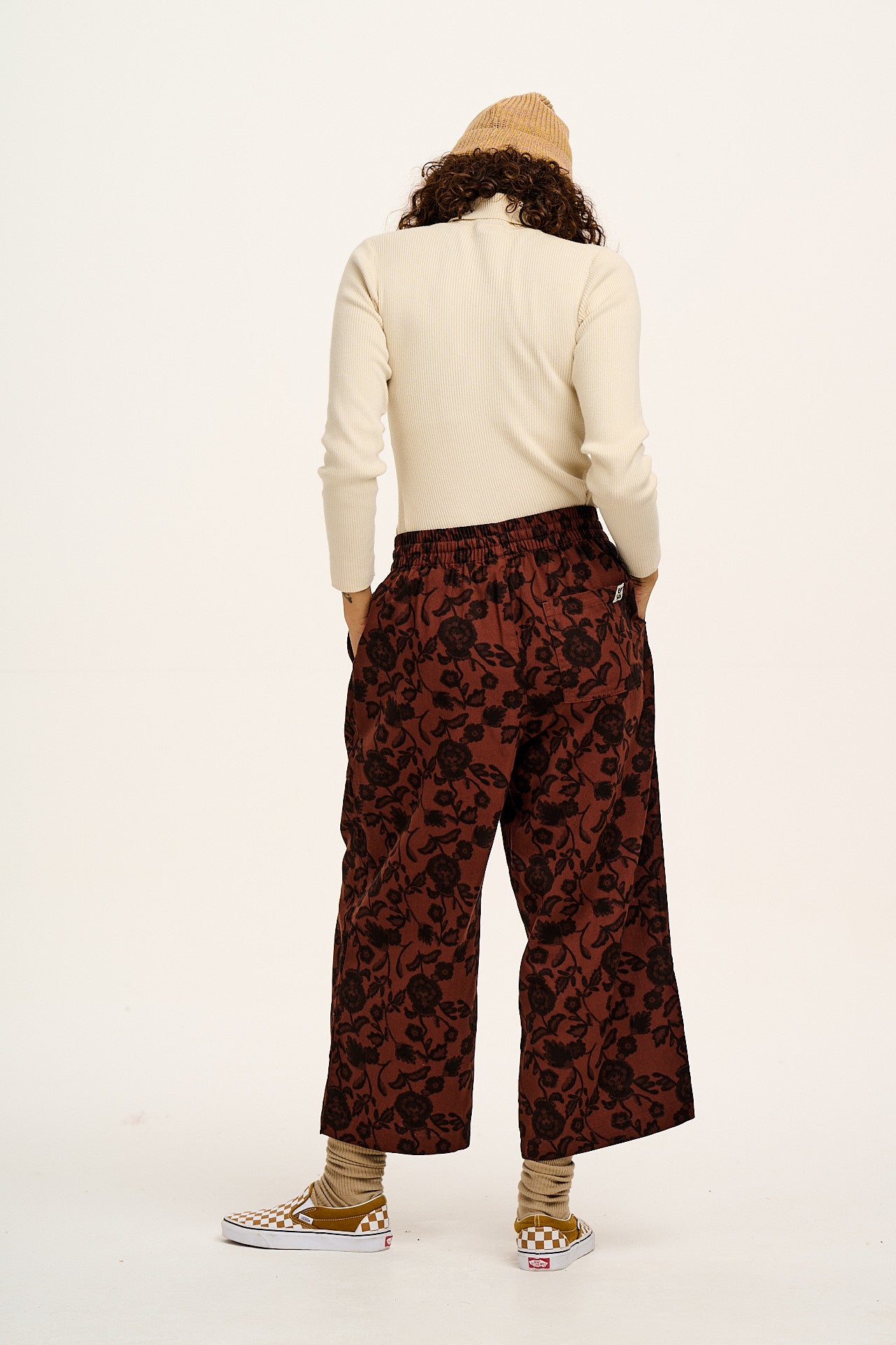 Chuck - Wide Leg Cotton Trousers in Layne Print