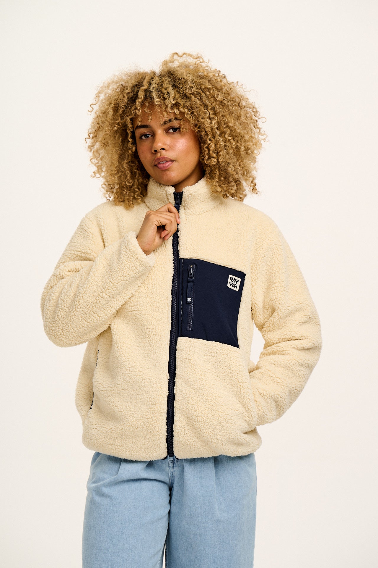 Harper - Borg Fleece Jacket in Cream