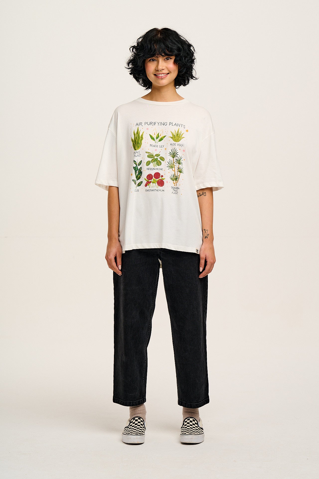 L.E. Benny - Oversized Cotton Tee in Artist Print by Bojana