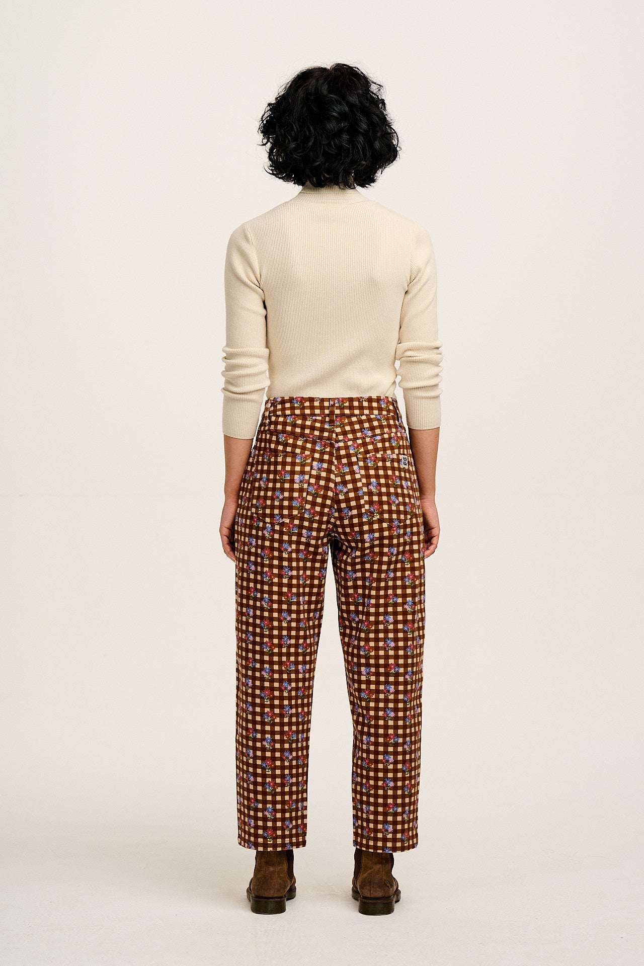 Drew - Straight Leg Twill Trousers in Meryl Check Print