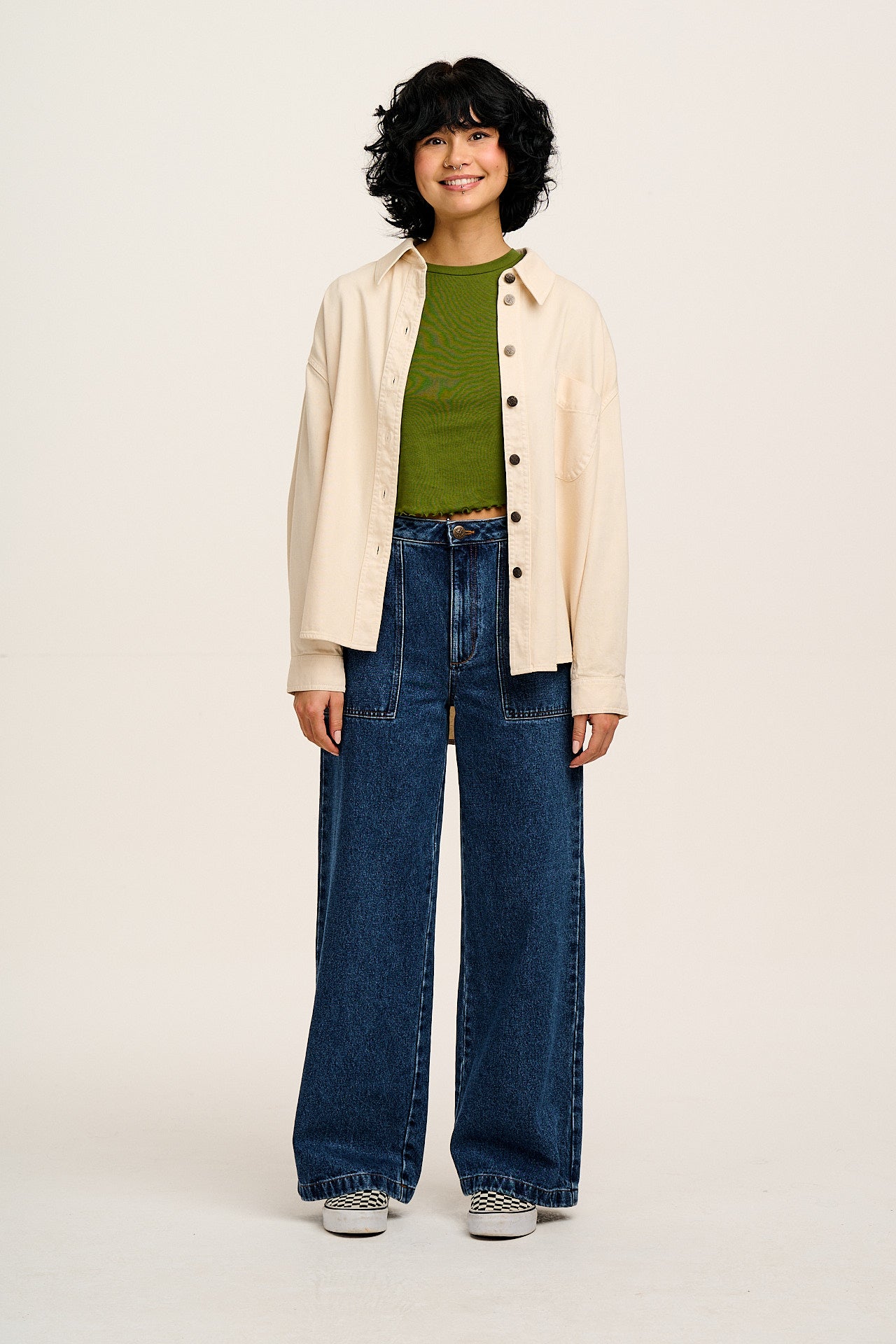 Sydney - Oversized Cotton Shirt in Ecru