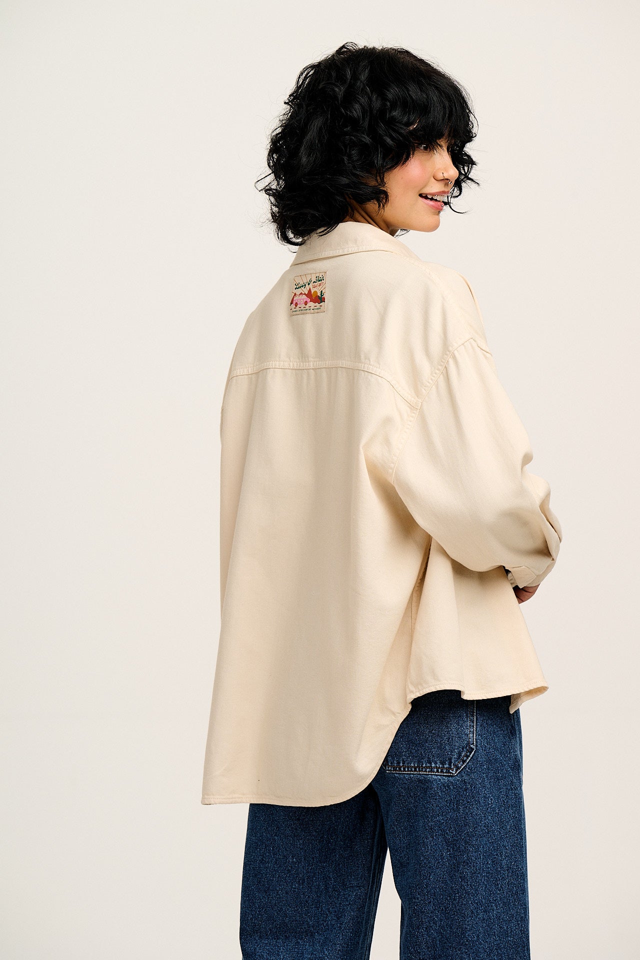 Sydney - Oversized Cotton Shirt in Ecru