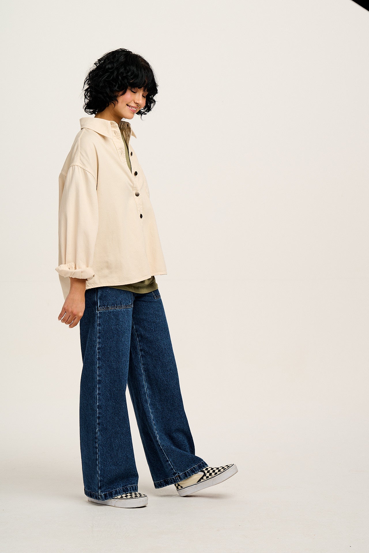 Sydney - Oversized Cotton Shirt in Ecru