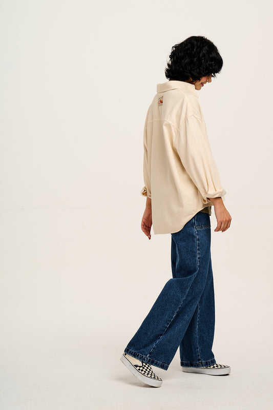 Sydney - Oversized Cotton Shirt in Ecru