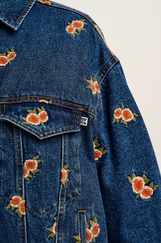 Callaway - Denim Jacket with Rose Embroidery