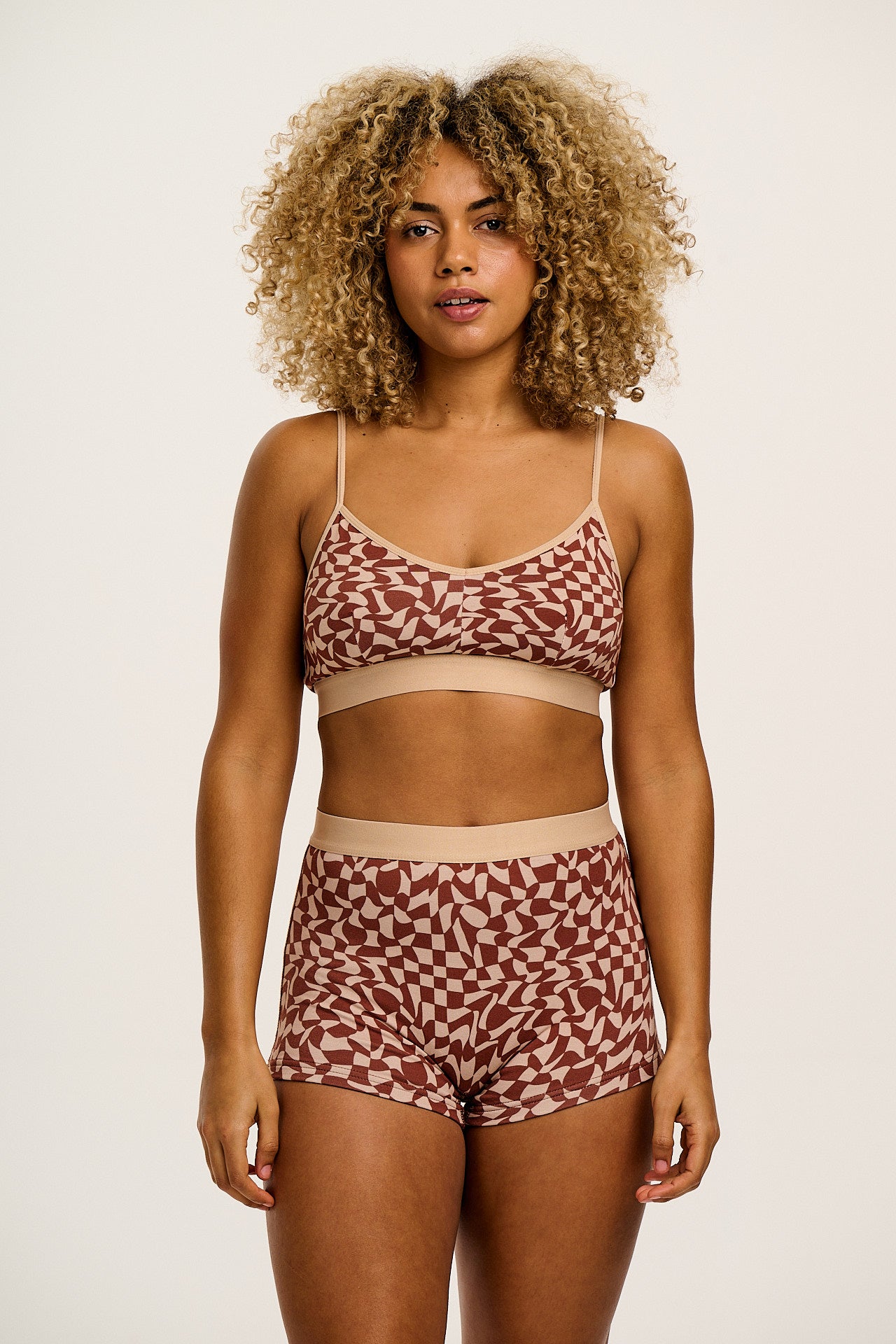 Joey - Cotton & Bamboo Boxer Shorts in Amara Grid Print