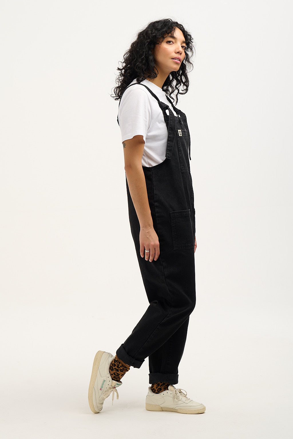 Original - Denim Dungarees in Washed Black