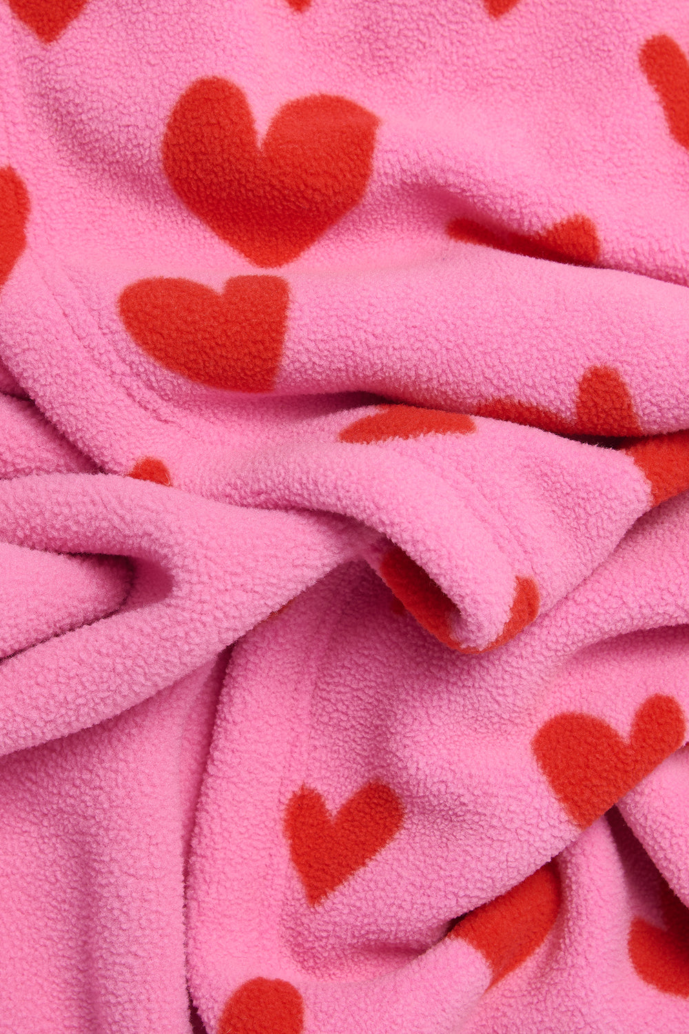 Ola - Polar Fleece Scarf in Pink Heart Cupid Print