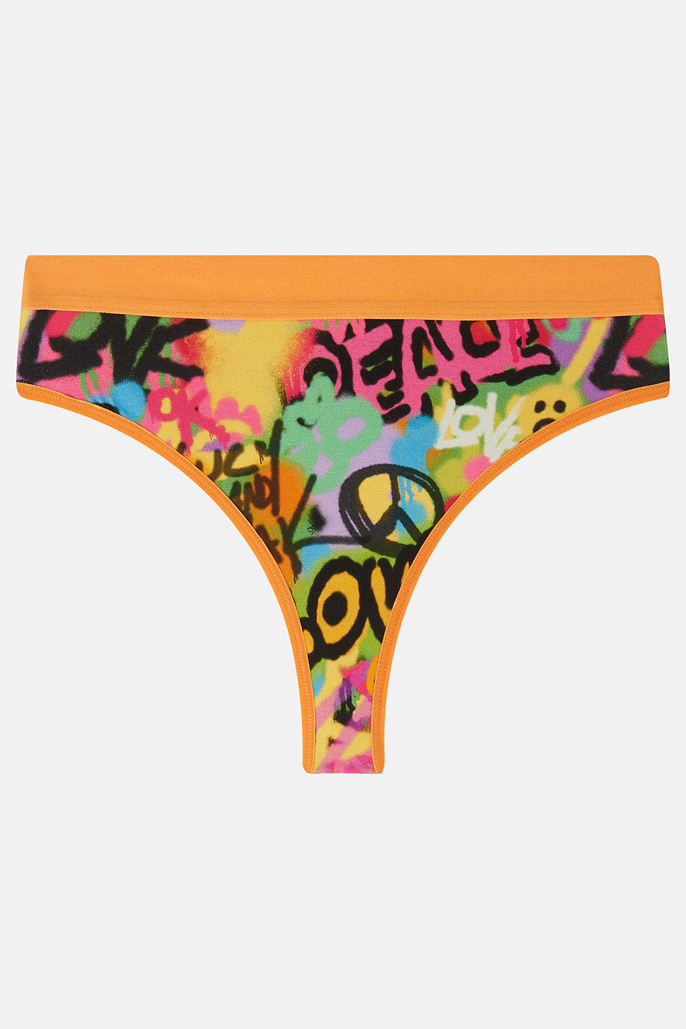 Fleur - Cotton & Bamboo Thong in Graffiti Print