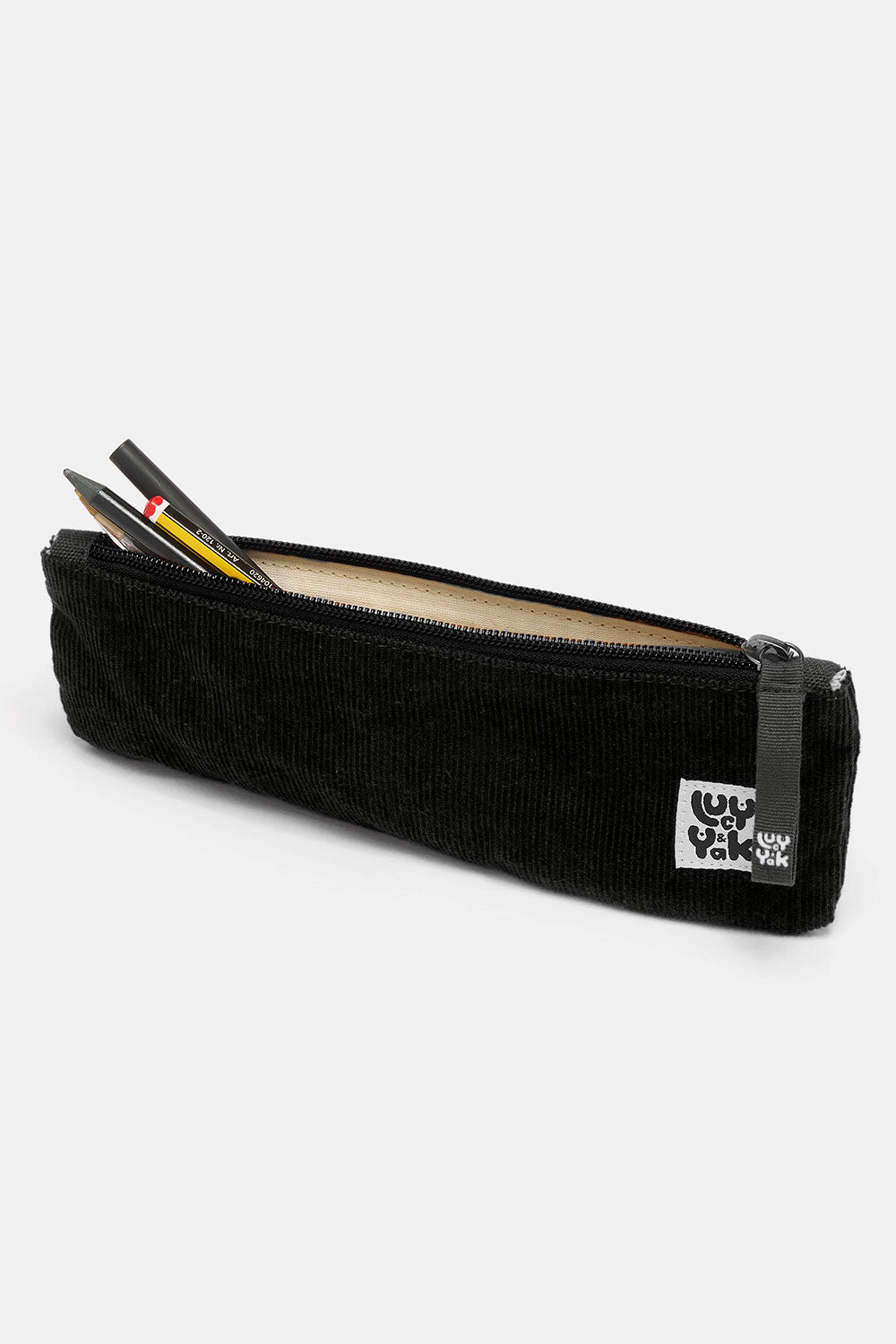 Pierra - Pencil Case Corduroy Pouch in Black