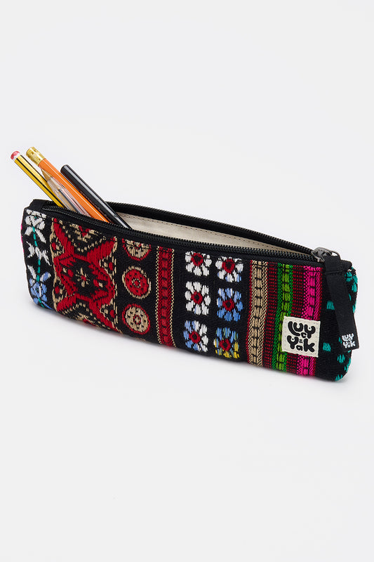 Pierra - Pencil Case Pouch in Multi Jacquard Print