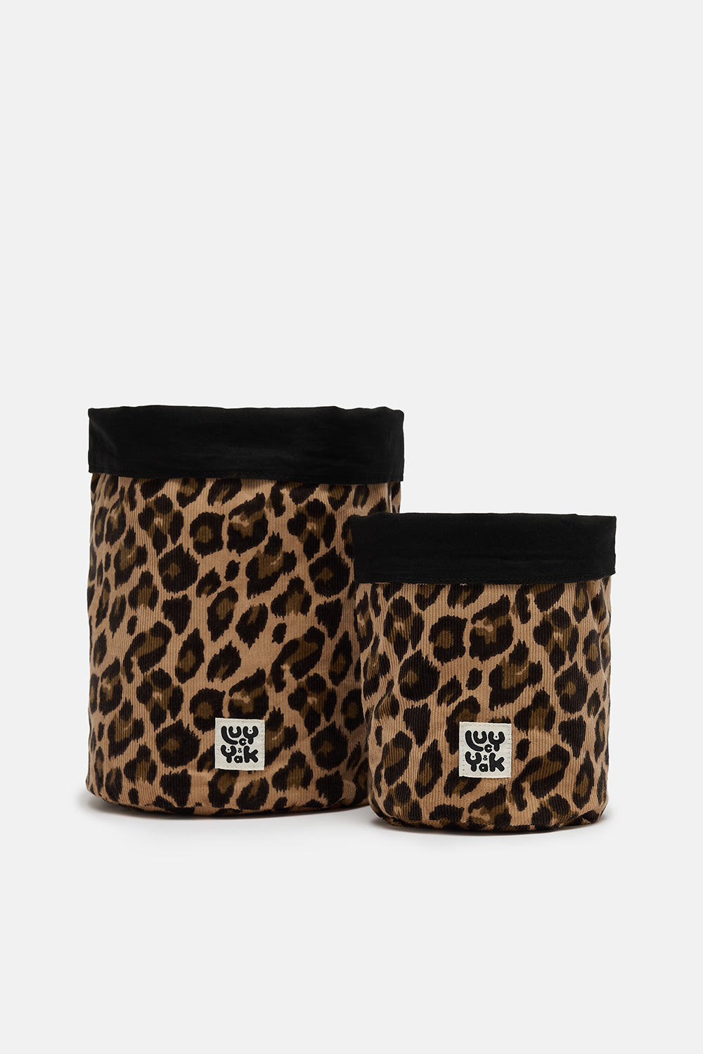 Runa - Plant Pot Covers in Leopard Corduroy Print (2 Pack)