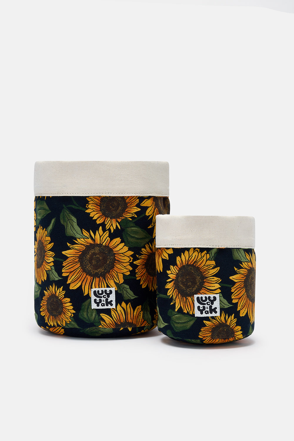 Runa - Plant Pot Covers in Sunflower Print (2 Pack)