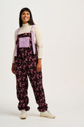 Baloo - Borg Fleece Dungarees in Purple & Pink Viola Print