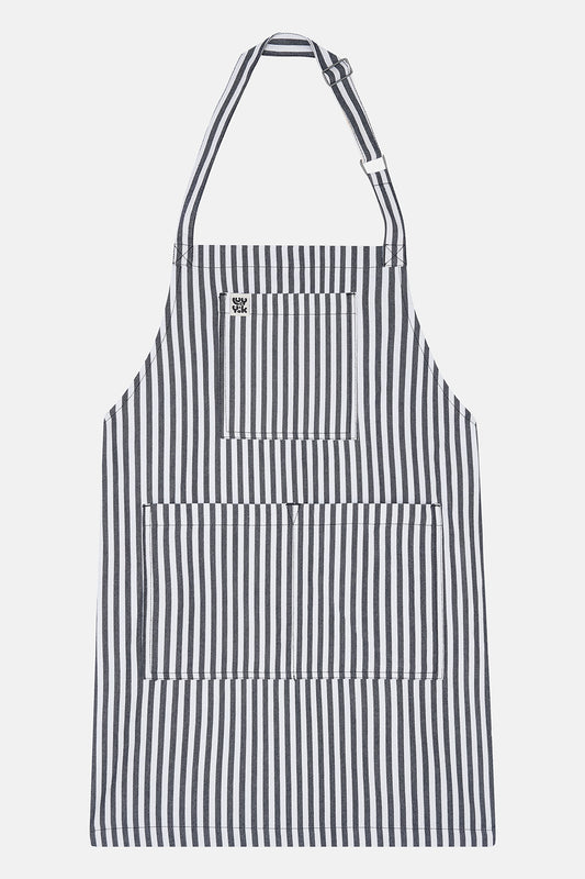 Ada - Cotton Apron in Black & White Stripes