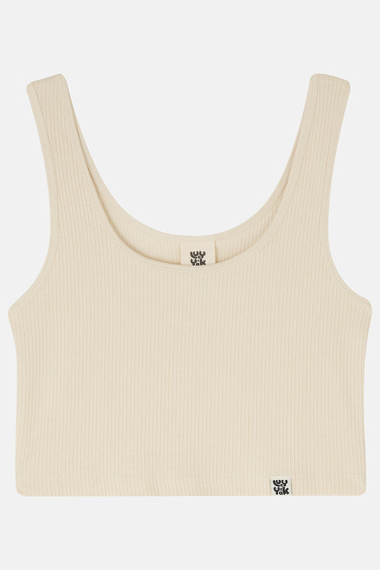 Josy - Cotton & Tencel Vest Top in Ecru