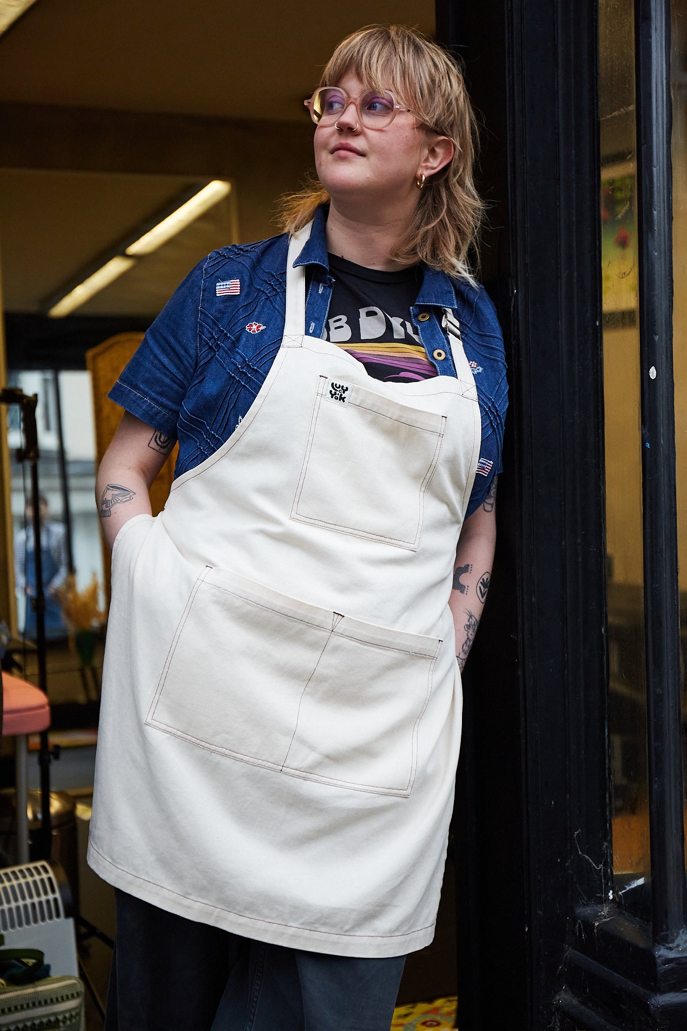 Ada - Twill Apron in Ecru