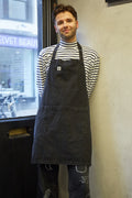 Ada - Denim Apron in Washed Black