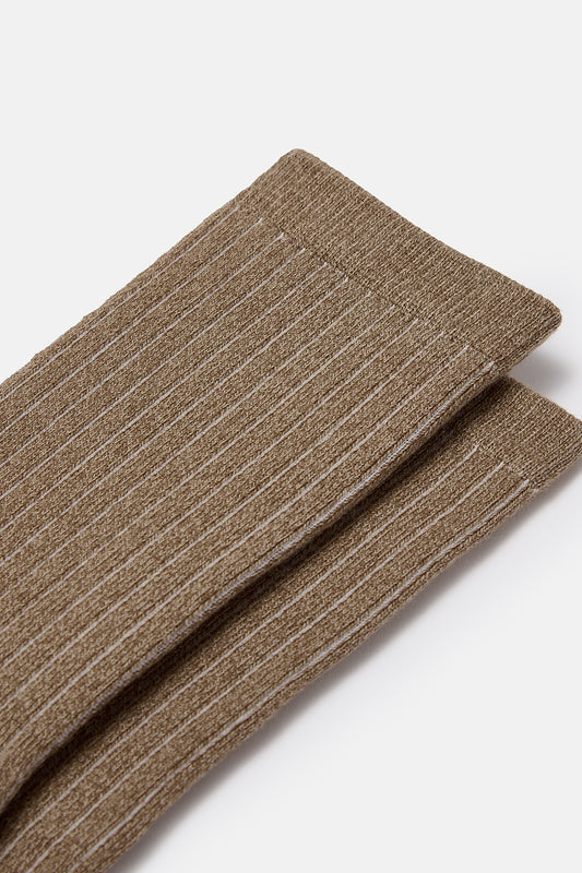 Sienna - Thick Cotton socks in Brown Marl