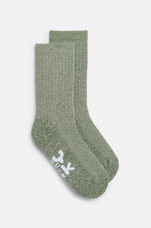 Sienna - Thick Cotton socks in Green Marl