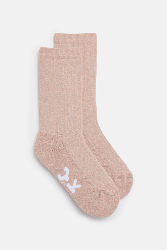 Sienna - Thick Cotton socks in Pink Marl