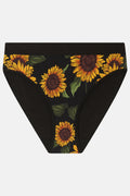 Cora - Cotton & Bamboo Bikini Pant in Sunflower Print