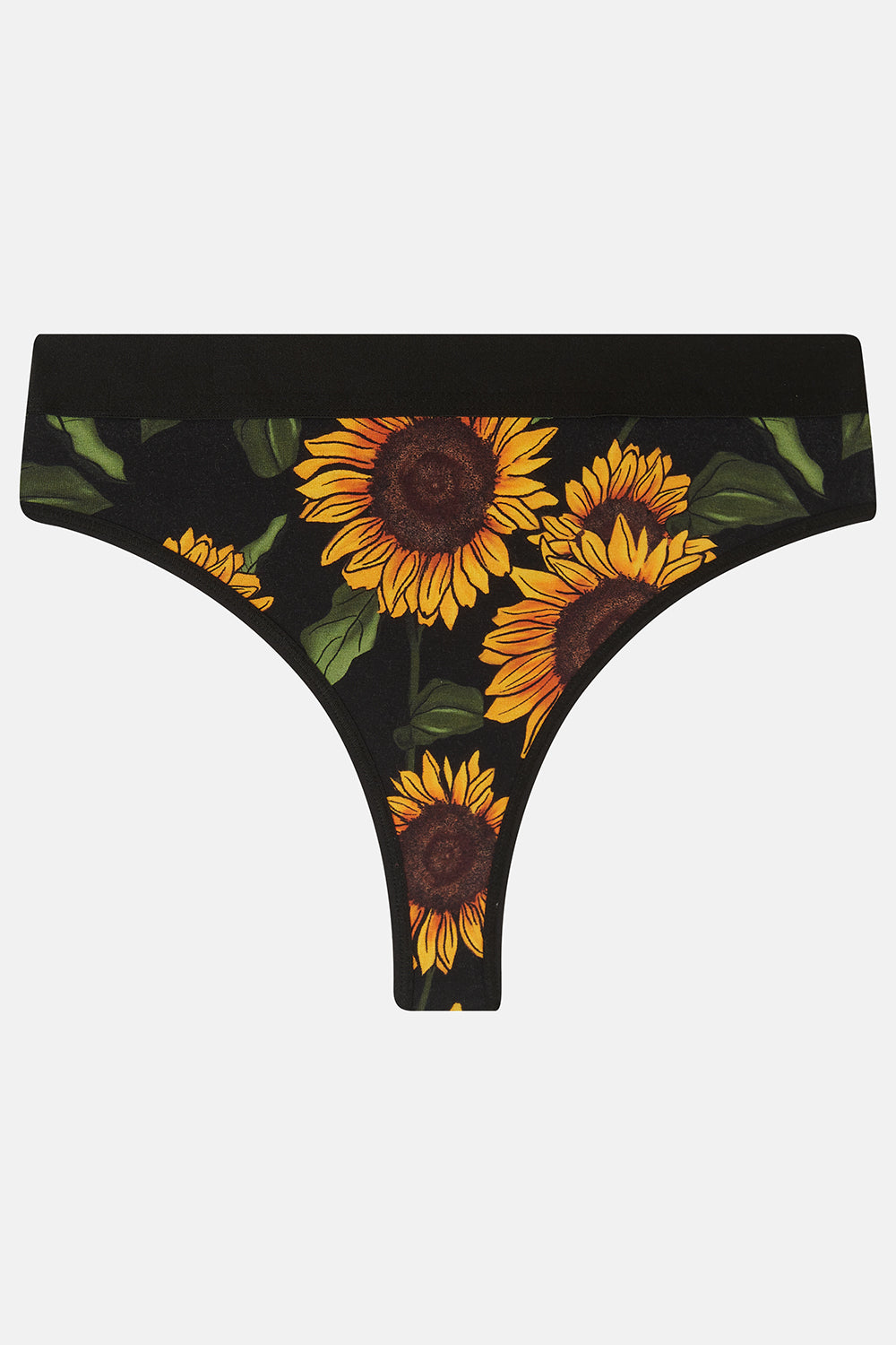 Fleur - Cotton & Bamboo Thong in Sunflower Print