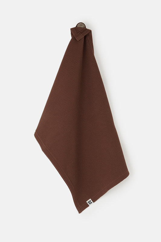 Matias - Tea Towel in Cappuccino Brown Waffle Cotton