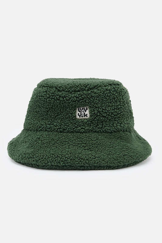 Travis - Borg Fleece Bucket Hat in Pine Green