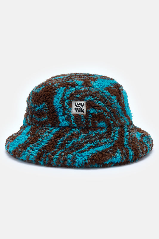 Travis - Borg Fleece Bucket Hat in Rene Print