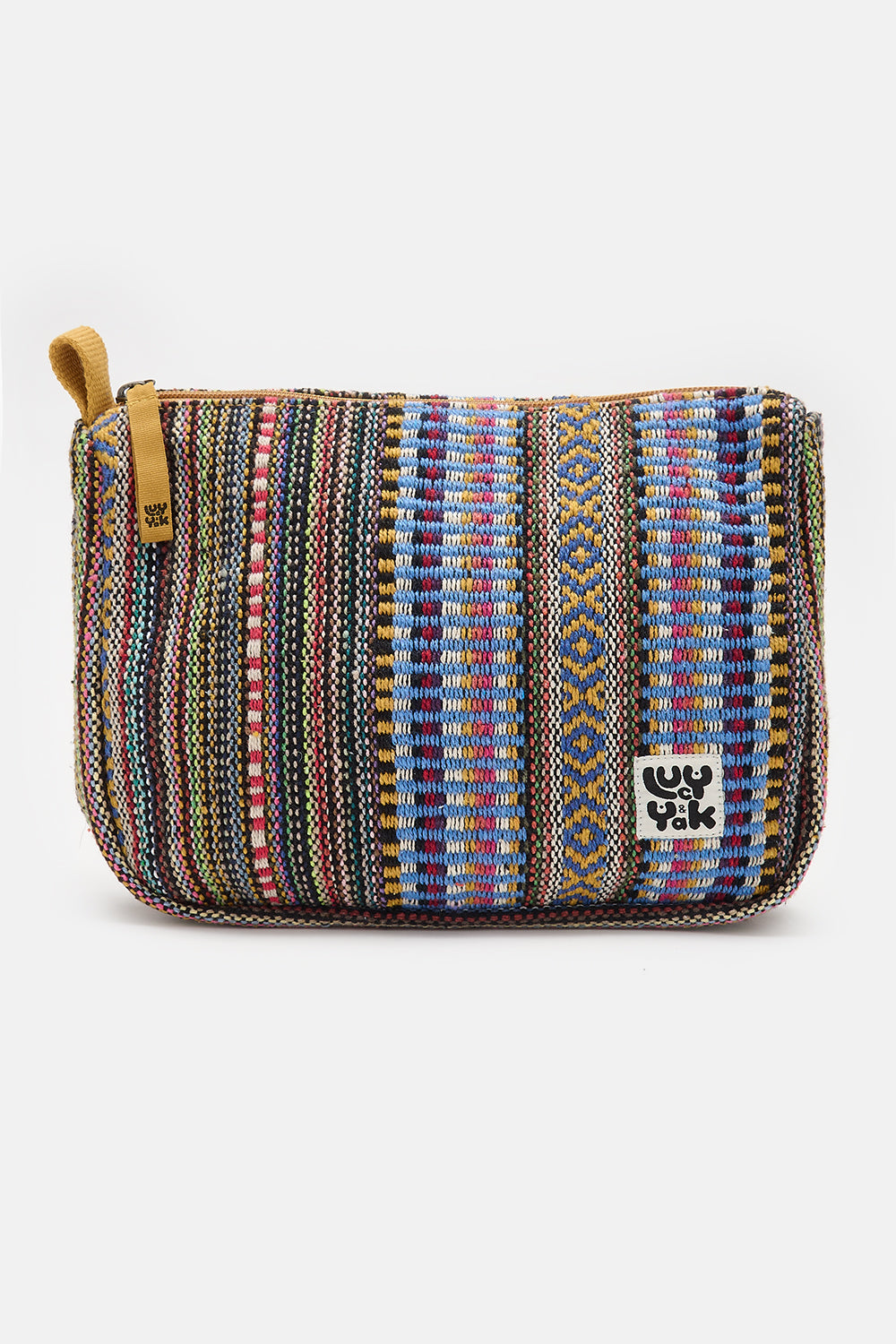 Washbag in Blue & Yellow Jacquard Print