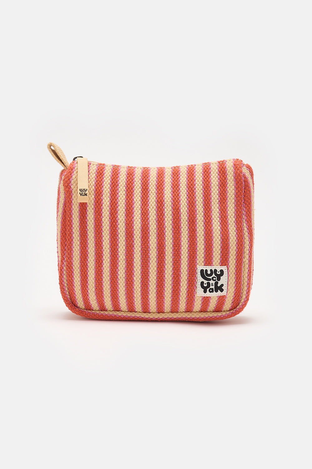 Washbag in Pink & Red Stripe